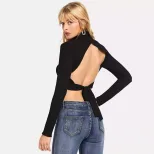 Fashionable Womens Irregular Crop Top Sexy Backless Design Trendy Style Perfect for Casual Outin