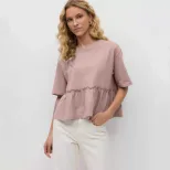 Cotton Pleated T Shirt Soft Loose Fit Round Neck Casual Everyday Wear Wholesale Available fast s