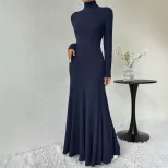 High Neck Bodycon Dress Elegant Style Spring Summer Collection Chic Design Wholesale Available
