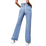Casual Straight Leg Boyfriend Jeans for Women Fashionable Versatile Comfortable Everyday Wear Wh