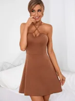 Sexy Strapless Bodycon Mini Dress Backless Design Figure Hugging Fit Elegant Style Perfect for P