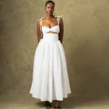 Fashionable Womens Color Block Dress Sleeveless A Line Casual Style Perfect for Summer Events Wh