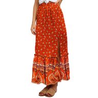 Vintage Floral High Waist Asymmetrical Maxi Skirt Summer Collection Womens Fashion Wholesale Available