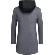 Mens Casual Wool Blend Overcoat Mid Length Removable Hood Trendy Design Versatile Outerwear for Everyday Wear