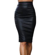 PU Bodycon Skirt Comfortable Fleece Lined Available in Three Colors Spring Summer Fashion for Women Wholesale Supply