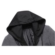 Mens Casual Wool Blend Overcoat Mid Length Removable Hood Trendy Design Versatile Outerwear for Everyday Wear