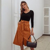 High Waisted Corduroy A Line Midi Skirt Womens Autumn Winter Fashion Versatile Casual or Formal Wear Wholesale