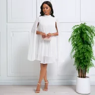 Chiffon Batwing Sleeve Dress Elegant and Fashionable Plus Size for Casual Occasions Wholesale Available