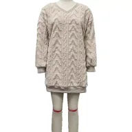 Womens Casual Solid Color V Neck Long Sleeve Top Autumn Winter Collection Versatile Everyday Wear Wholesale Available