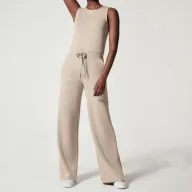 Plus Size Womens High Waisted Drawstring Knit Pants Slim Fit Solid Color Comfortable Fabric Casual Wear Wholesale