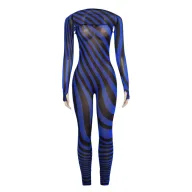 Womens Strapless Jumpsuit Slim Fit Long Sleeve with Fingerless Gloves Casual Autumn Wear