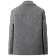 Mens Wool Blend Overcoat Casual Style Lapel Collar Available in Gray Black Navy Wholesale Low MOQ
