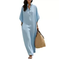 Elegant Solid Color French Style Maxi Dress for Women Summer Fashion Casual Wear Wholesale Available