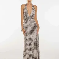 Summer Maxi Dress for Women Fashionable Floral Print Halter Neck Design Ideal for Vacation Wear Wholesale Available