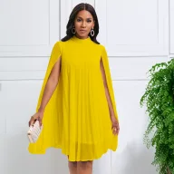Chiffon Batwing Sleeve Dress Elegant and Fashionable Plus Size for Casual Occasions Wholesale Available