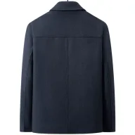 Mens Wool Blend Overcoat Thick Warm Fabric Classic Fit Available in Navy Gray and Black Wholesale Options Available