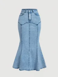 Wholesale Womens Skirts Blue Multiple Sizes OEM ODM Supplier