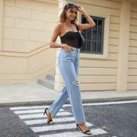 Wholesale Womens Jeans Blue Multiple Sizes OEM ODM Supplier