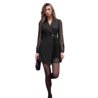 Black Lace Panel Suit Dress for Women Elegant Style Available in S to XL Wholesale Supply private label