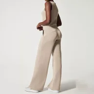 Plus Size Womens High Waisted Drawstring Knit Pants Slim Fit Solid Color Comfortable Fabric Casual Wear Wholesale