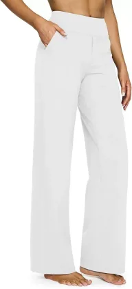 High Waisted Loose Fit Straight Leg Pants Solid Color Pocket Design Casual Style Autumn Collection Wholesale
