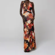 Summer Maxi Dress for Women Fashionable Floral Print Halter Neck Design Ideal for Vacation Wear Wholesale Available