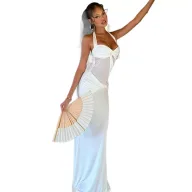 Backless White Maxi Dress Halter Neck Bodycon Fit Summer Fashion Elegant Evening Gown Wholesale Available