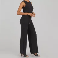 Plus Size Womens High Waisted Drawstring Knit Pants Slim Fit Solid Color Comfortable Fabric Casual Wear Wholesale