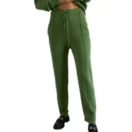 Womens Knitted Sweater Set Loose Fit Round Neck Top and Carrot Pants Casual Style for Fall Winter