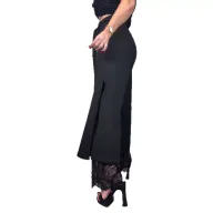 Lace Panel Casual Long Pants for Women Solid Color Adjustable Tie Comfortable Fit Spring Fashion Wholesale Available