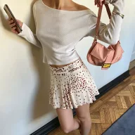 High Waist A Line Skirt Leopard Print Summer Fashion Available in Brown S M L Wholesale customizable