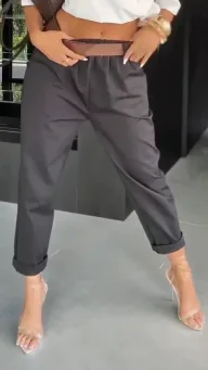 Womens Casual Slim Fit Solid Color Pants Pocket Design Versatile Style Summer Collection Wholesale Available