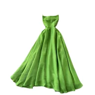 Green Backless Maxi Dress for Women with Waist Cinching Design and Flared Skirt Ideal for Summer Vacations Wholesale