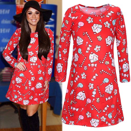 Floral Print A Line Dress Plus Size Loose Fit Autumn Winter Ideal for Casual Wear or Special Occ