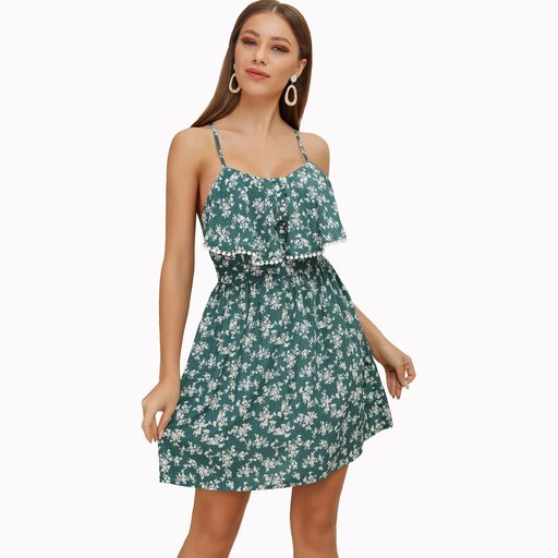 Floral Print Spliced Lace Maxi Dress Sleeveless Bohemian Style Perfect for Summer Vacations Whol