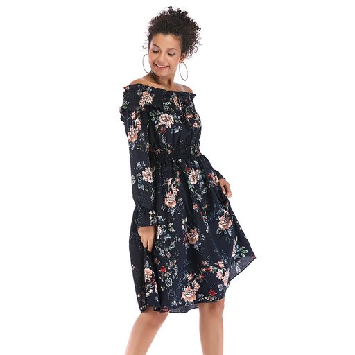Floral Print Wrap Dress Elegant Design Comfortable Fit Spring Fashion Wholesale Womens Apparel R