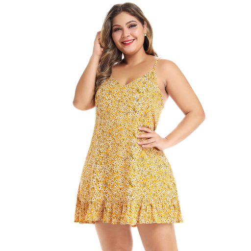 Plus Size Womens Floral Print Cami Dress Stylish Comfortable Lightweight Perfect for Travel and