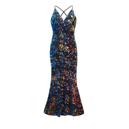 Womens Sequin Maxi Dress Elegant Sleeveless Design Spring Summer Fashion Perfect for Evening Eve