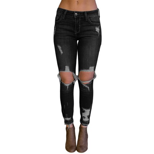High Waisted Ripped Skinny Jeans for Women Slim Fit Winter Style Casual Wear Wholesale Available