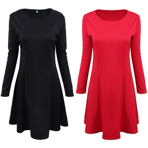Womens A Line Dress Solid Color Mid Length Elegant Design Spring Fashion for Casual or Formal Oc