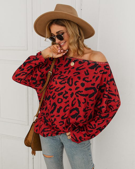 Leopard Print Sweater Original Design Elegant Style Long Sleeve Autumn Winter Wholesale Availabl