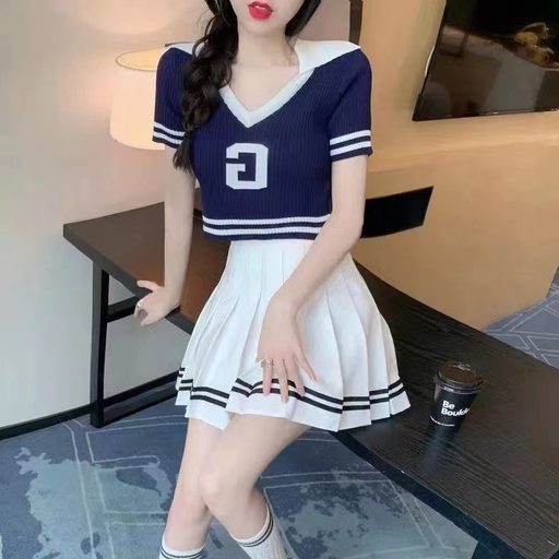 Pleated Mini Skirt For Women Korean Style High Waist A Line Elastic Waist Plus Size Spring Summe
