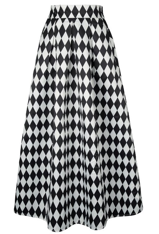 High Waist A Line Skirt Elegant Black and White Plaid Perfect for Casual or Formal Occasions Wholesale Available