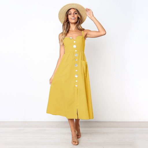 Loose Fit Pocketed Cami Dress Available in 5 Colors Perfect for Spring and Summer Wholesale Supp