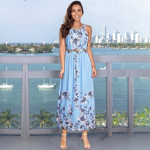 Plus Size High Waist Maxi Dress Summer Floral Print Comfortable Fabric Elegant Style Perfect for