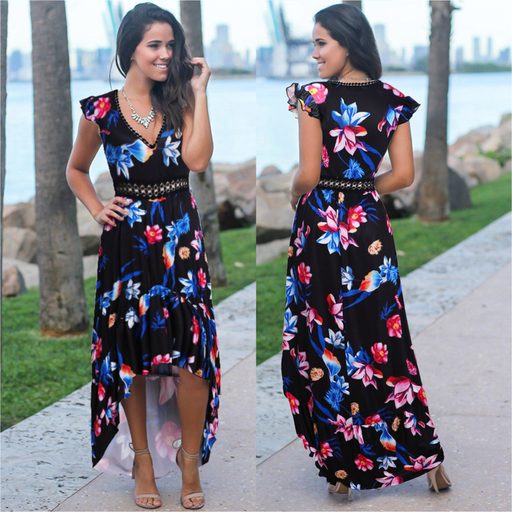 V Neck Floral Lace Dress Hollow Out Design Spring Summer Style Perfect for Casual Outings Wholes