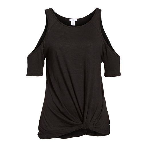 Womens Summer Loose T Shirt Round Neck Short Sleeve Solid Color Knot Hem Design Casual Wear Whol