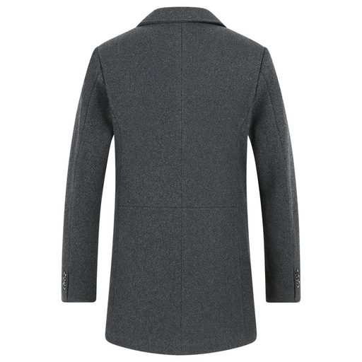 Mens Wool Blend Overcoat Mid Length Stylish Warm Fall Winter Fashion for Middle Aged Wholesale A