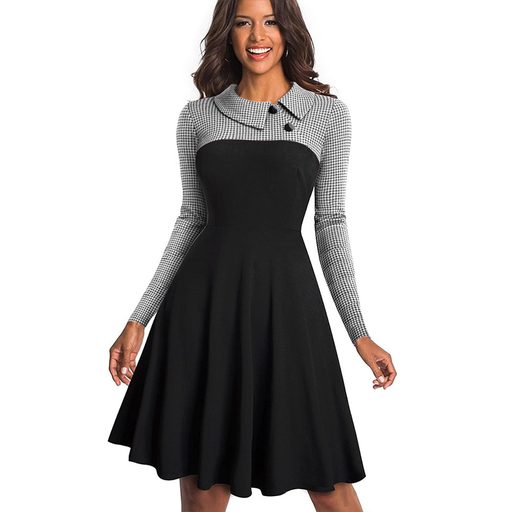 Vintage Floral Print Long Sleeve Dress Loose Fit Irregular Hem Spring Style Perfect for Casual O
