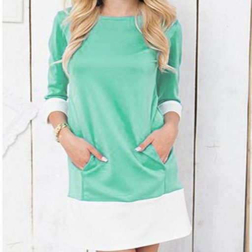 Slim Fit Short Dress Solid Color Spring Collection Elegant Style Wholesale Available custom pack